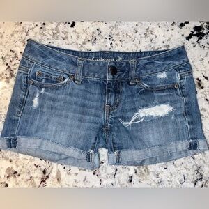 American Eagle Micro Mini Denim Jean Short Shorts Y2K Style Low Rise 00